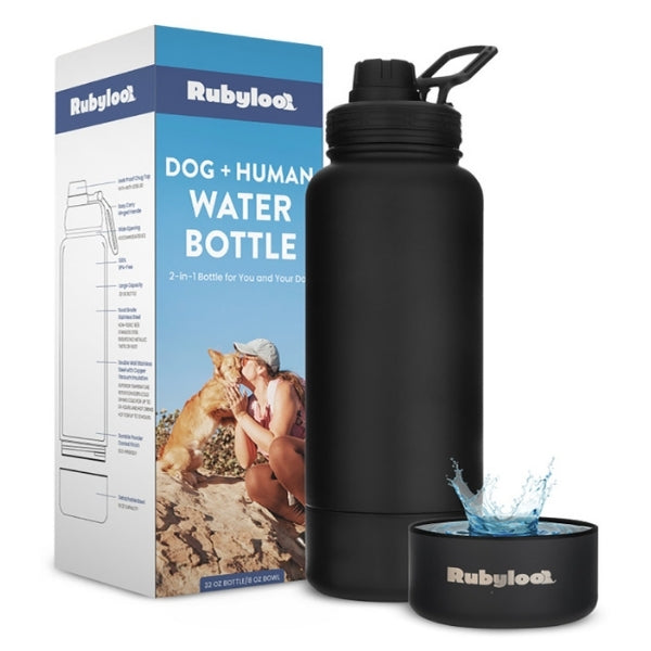 Rubyloo Water Bottle with Detachable Dog Bowl