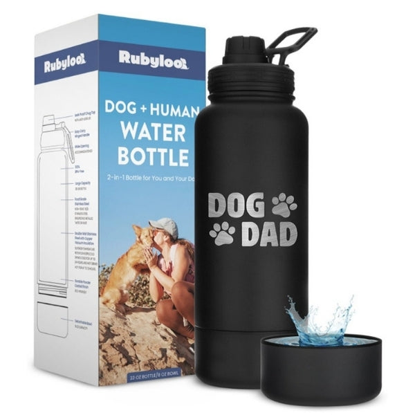 Rubyloo Water Bottle with Detachable Dog Bowl